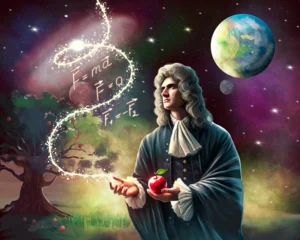 Isaac Newton Discovering the Concept of Gravity © Helen