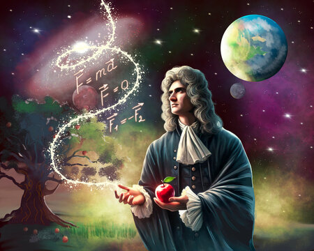 Isaac Newton Discovering the Concept of Gravity