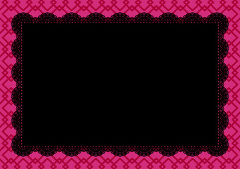 中央レース&times;幾何学模様①(ピンク)