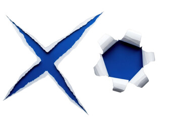 Blue x and o symbols isolated on transparent background