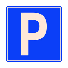 International Traffic Sign Symbol for Parking Area Available