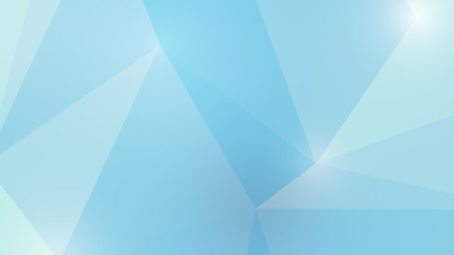 Abstract light blue polygon vector pattern background with color gradient. Bright and vibrant 3D triangular low poly style background with copy space.