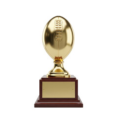 Golden football trophy isolated on transparent background isolated on transparent background