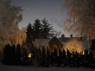 Zimowy krajobraz w nocy. © EwaAF