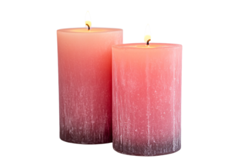 Two Romantic Candles in Different Styles Centered PNG