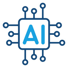 Artificial Intelligence AI Chip Outline