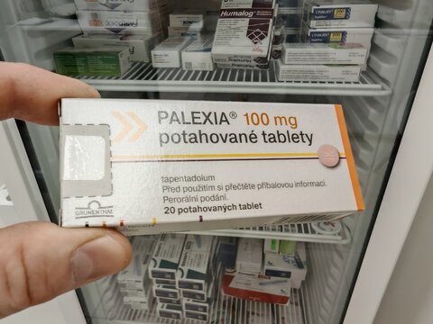 Prague,Czech Republic-14.01.2026: Palexia by Grunenthal containing tapentadol is used for treatment of moderate to severe pain, combining opioid agonist and noradrenaline reuptake inhibition