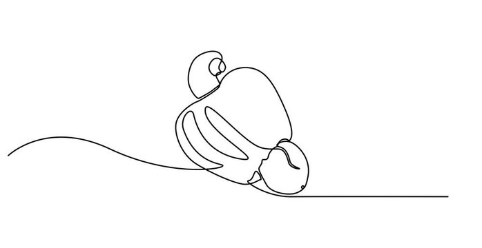 Self drawing animation of single line draw whole healthy organic cashew apple on stack tree for orchard logo identity. Fresh Brazilian caju for fruit garden. Continuous line draw. Full length animated