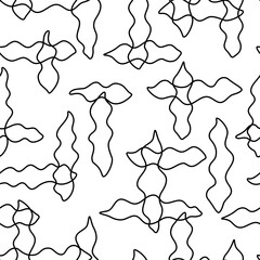 Vector seamless pattern with wavy elements. Simple design for textile, backgrounds, wallpaper, wrapping paper, digital prints.