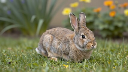 wild rabbit in the garden