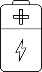 Obraz premium Battery icon with a plus sign and a lightning bolt symbol