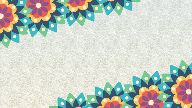 Islamic pattern moving horizontally in a 4-second video with floral motifs and geometric shapes