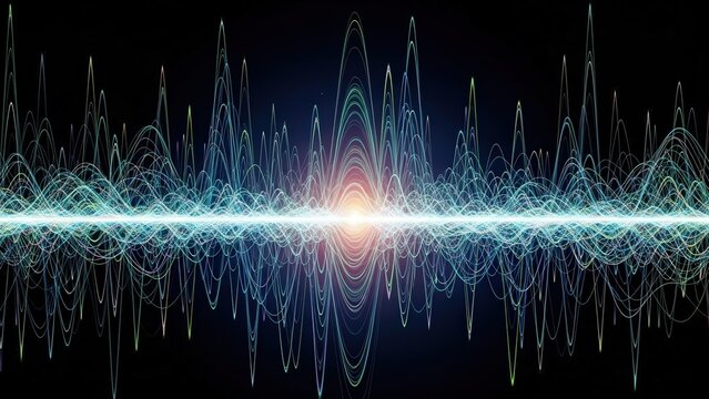 Sound wave visualization colorful abstract audio pattern - Powered by Adobe