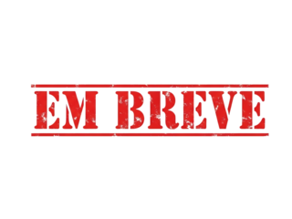 Bold red stamp text em breve isolated on transparent background