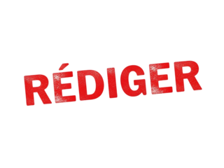 Bold red text rédiger isolated on transparent background