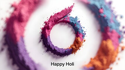 Thick swirls of pink, purple, and blue powder forming circular patterns.