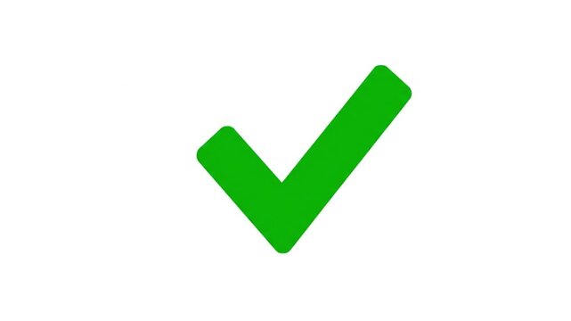 Green checkmark symbol for approval and confirmation