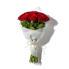 bouquet of red roses isolated on a white background