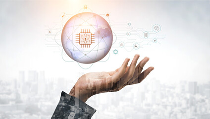 A global quantum computing network for the future of communication and data processing. A worldwide system powered by quantum technology and AI. Motif