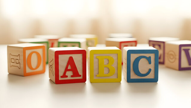 alphabet blocks spell out the word