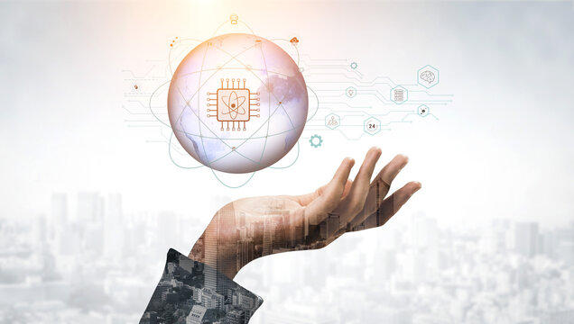 A global quantum computing network for the future of communication and data processing. A worldwide system powered by quantum technology and AI. Motif - Powered by Adobe