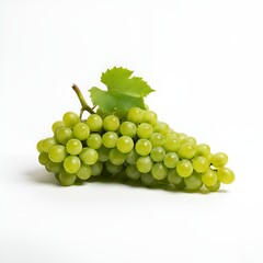 bunch of green grapes on a white background