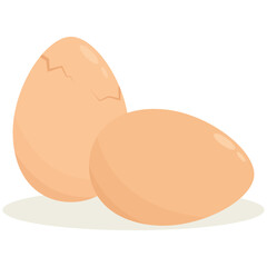 Chicken egg. Solid and cracked egg vector illustration. Cracked or hard-boiled eggs. illustration.