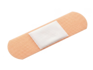 Single adhesive bandage isolated on transparent background