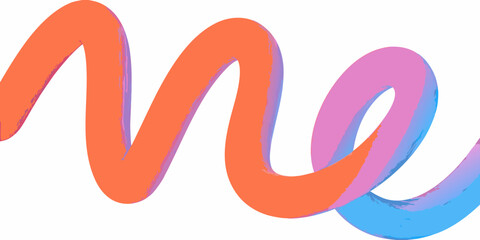 Colorful abstract design featuring the letters me in a fluid swirling style