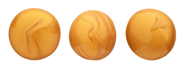 Gold paint brush stroke on white