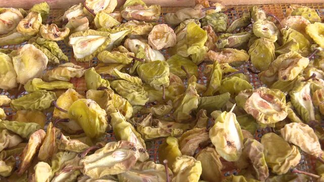 Dried Fruit Factory Working Process, Industrial Food Production Line With Fruit Drying And Processing, Modern Manufacturing Facility, Healthy Snack Production And Food Industry Technology Concept