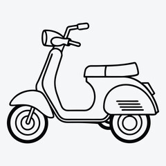 Obraz premium Moped line art White background illustration Generative Ai