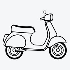 Moped line art White background illustration Generative Ai