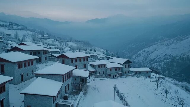 cold winter morning in sonmarg valley snow landscape kashmir india video