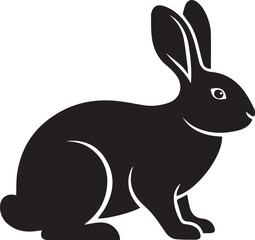 Obraz premium a black silhouette of a rabbit with white outline