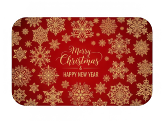 Elegant holiday greeting card with snowflakes isolated on transparent background