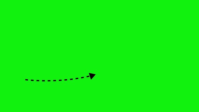 Dotted Arrow Animation Moving Upward with green screen. Directional UI Indicator Arrow for Transitions Motion Graphics Overlay