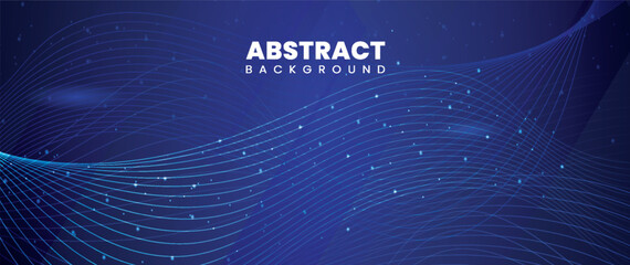 Abstract Dark Space Background with Glowing Light Rays and Particles