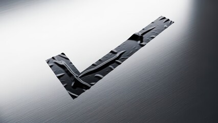 Black Check Mark on White Background.