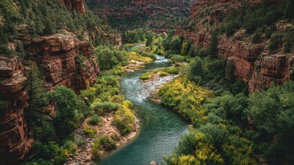 River winding through a canyon