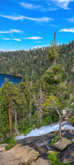 Cascade Waterfalls with Cascade Lake in the background.