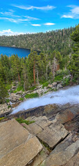 Cascade Waterfalls with Cascade Lake in the background.