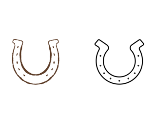 Horseshoe line icon set. Horseshoe on transparent background.