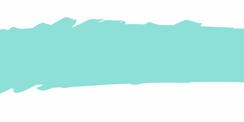 Abstract teal brushstroke on a white background simple and clean design element