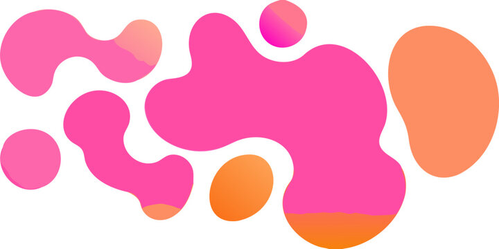 Vibrant pink and orange blobs on a black background