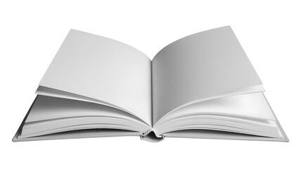 Open Blank White Book Mockup | Customizable Cover & Pages for Design Presentation