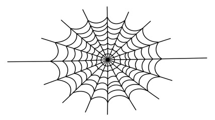 Spooky Spider Web Outline Illustration - & Nature Icon