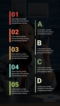 Minimal Multi-Step List Infographic With Text Blocks