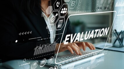 Business Evaluation Process with Technology Graphics and Data Analytics in Modern Office Setting. Asymptotic smart data analytic.