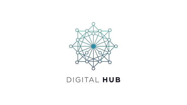 Digital hub abstract network connecting dots and lines.